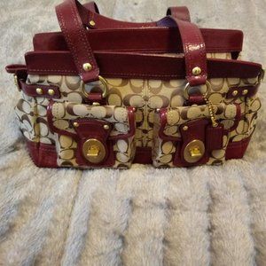 SOLD= F13131 COACH LEGACY SIGNATURE SATCHEL